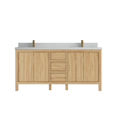 72'' Double Bathroom Vanity with Quartz Top