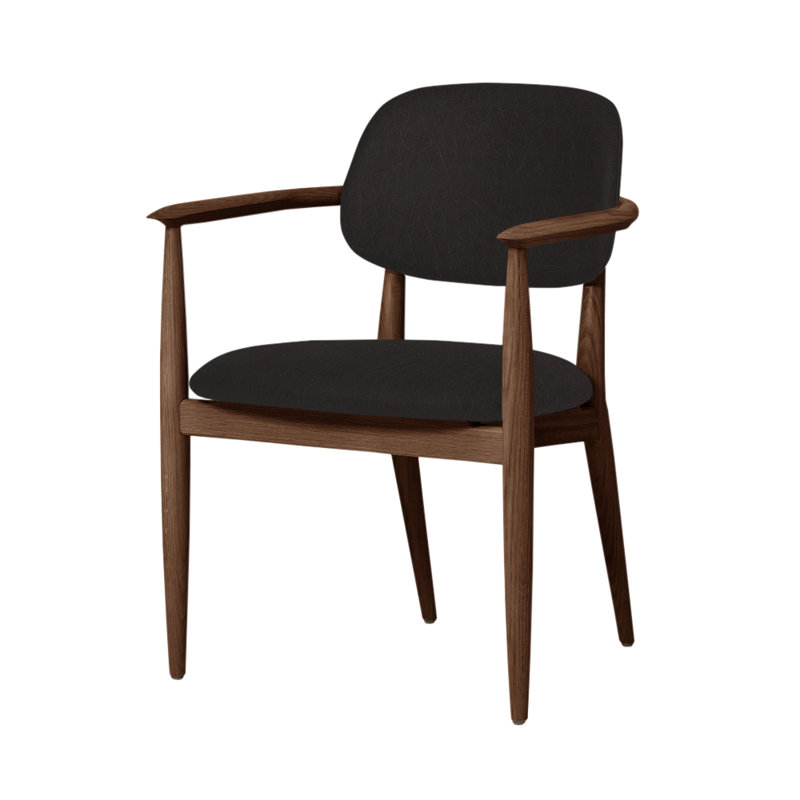 Chaise Slow de Space Copenhagen, Noyer naturel, Loup cristal 3386