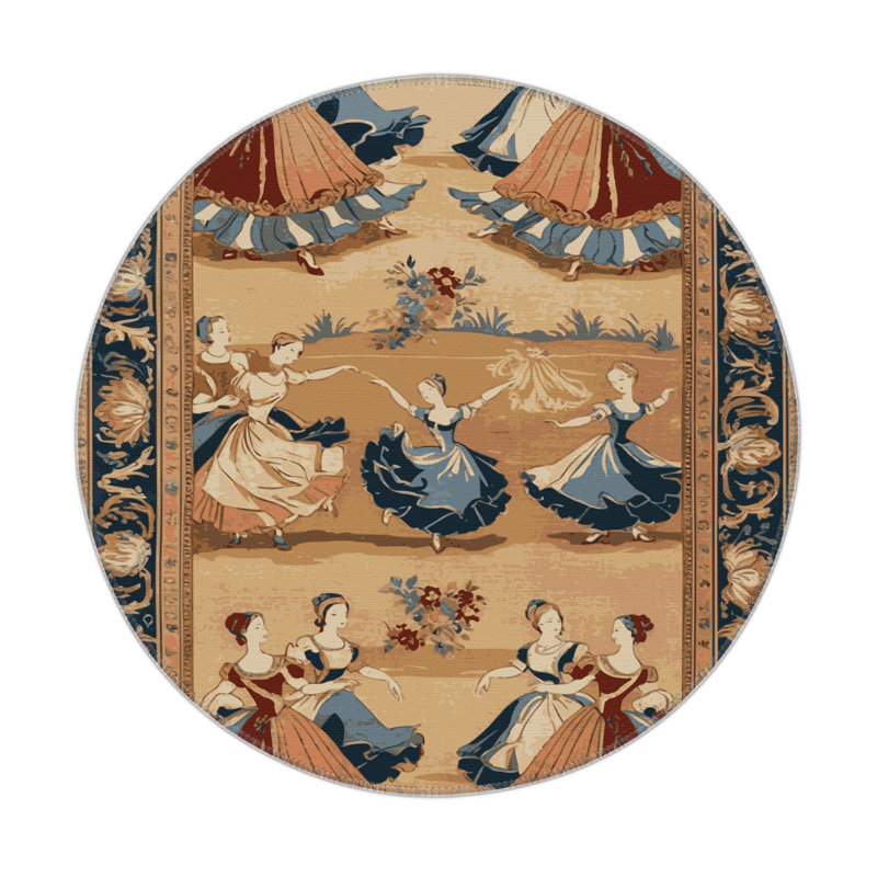 Tapis d'intérieur et d'extérieur brun français, Rond 5 pi