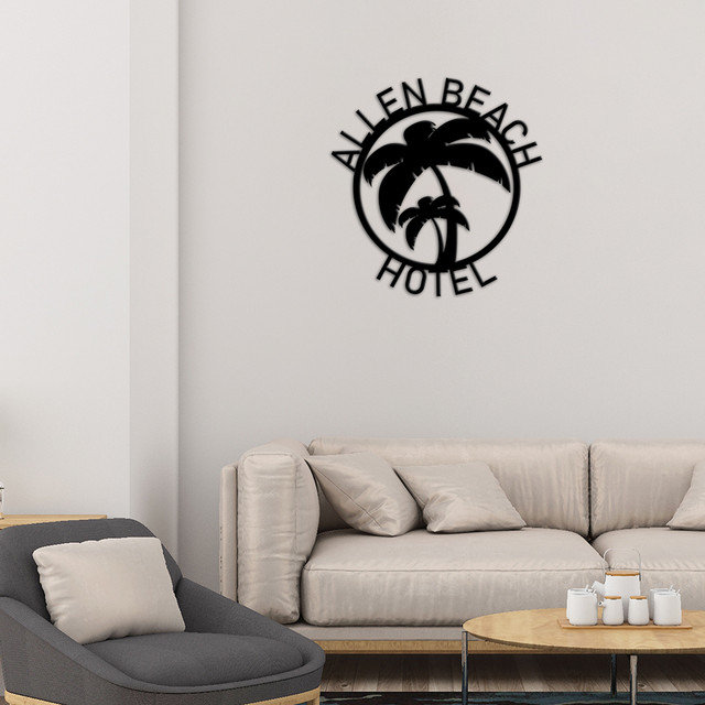 Enseigne de monogramme personnalisée Beach House