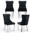 Ensemble de 4 chaises de salle à manger rembourrées en velours avec pieds argentés