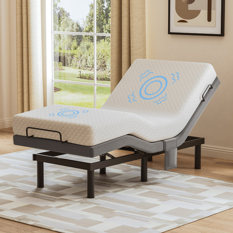 Twin XL Massaging Adjustable Bed Frame With Zero Gravity and Wireless Remote, Twin XL