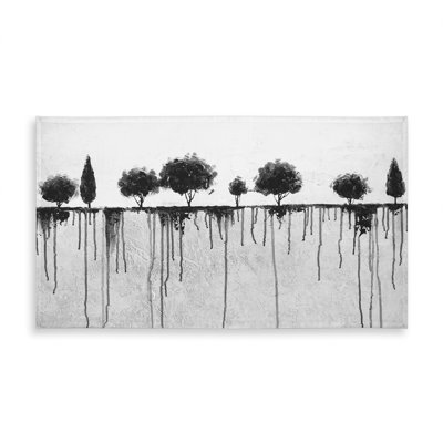 Ink Bleeding Trees Tablecloth | White Industrial Decor