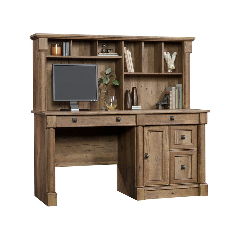 Rectangle Computer Desk With Hutch And Drawers