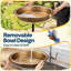 Polyresin Oval Bird Bath Bowl with Solar Fountain-1694944821