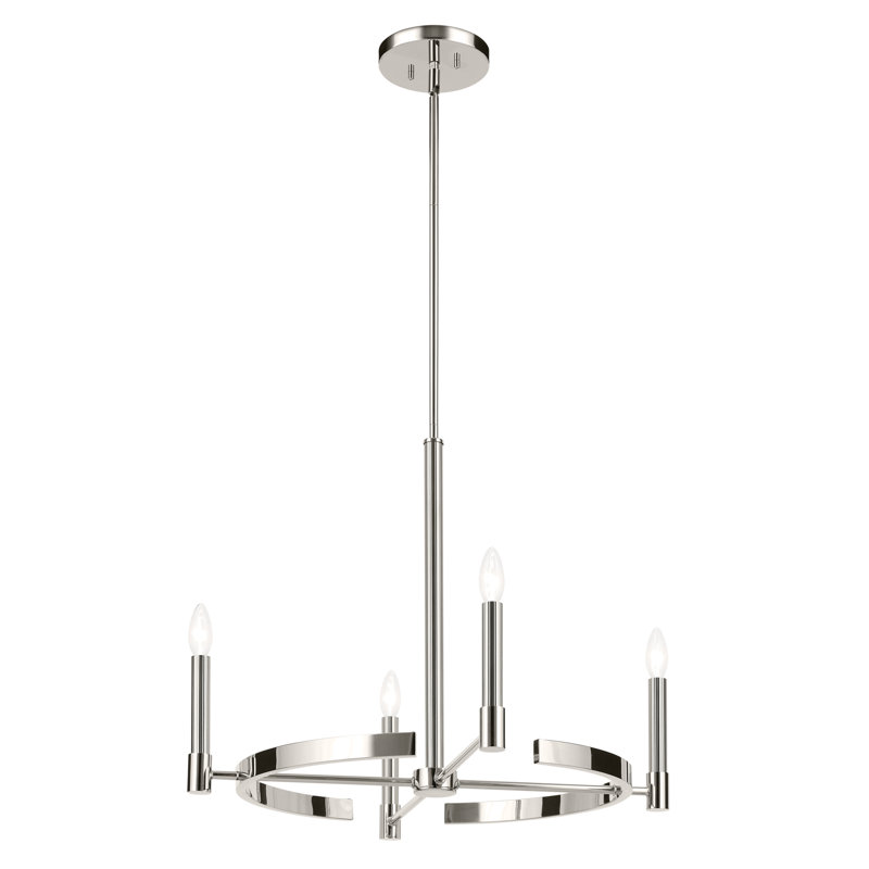 Lustre 4 lumières 20,25 po, Nickel poli