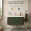 Meuble-lavabo mural flottant vert 36 po avec lavabo en bois d'hévéa massif avec tiroirs en queue d'aronde à fermeture en douceur