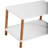 InterGo Wooden Living Room Tables - Coffee Table with Storage, Modern Center Table, Bonnetsville Living Room Furniture with Newspaper and Book Space (White)-603434862