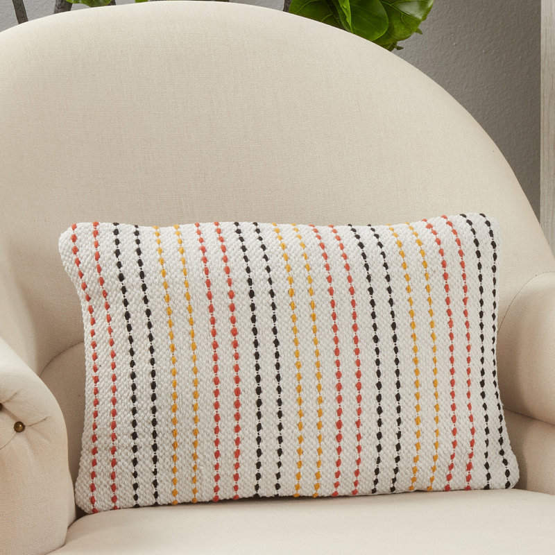 Sunnyland Collection Striped Cotton Throw Pillow, Down Blend