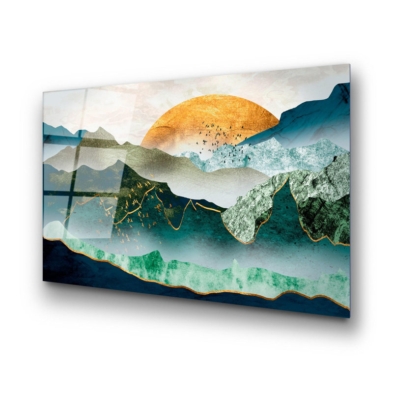 Superbe peinture murale en verre trempé 27,6 po x 39,4 po | 100% verre trempé, épaisseur: 0,16 pouce | Décoration élégante pour le salon ou le bureau, durable et facile à nettoyer, idée de cadeau parfaite