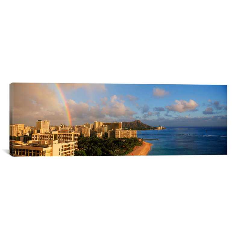 «Diamond Head, Honolulu», reproduction de photo sur toile, H 24 po x l 72 po x P 1,5 po, Toile tendue