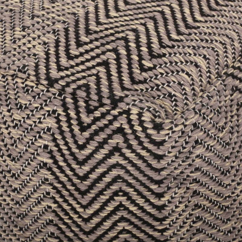 Pouf en coton Barracuda fabriqué à la main, motif à chevrons, sièges polyvalents et élégants pour les intérieurs modernes et classiques