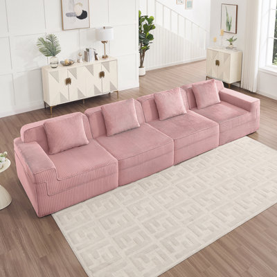 Modular Boneless Sofa With Deep Seats, Modern Design And Throw Pillows, Ideal For Family Gatherings And Relaxation