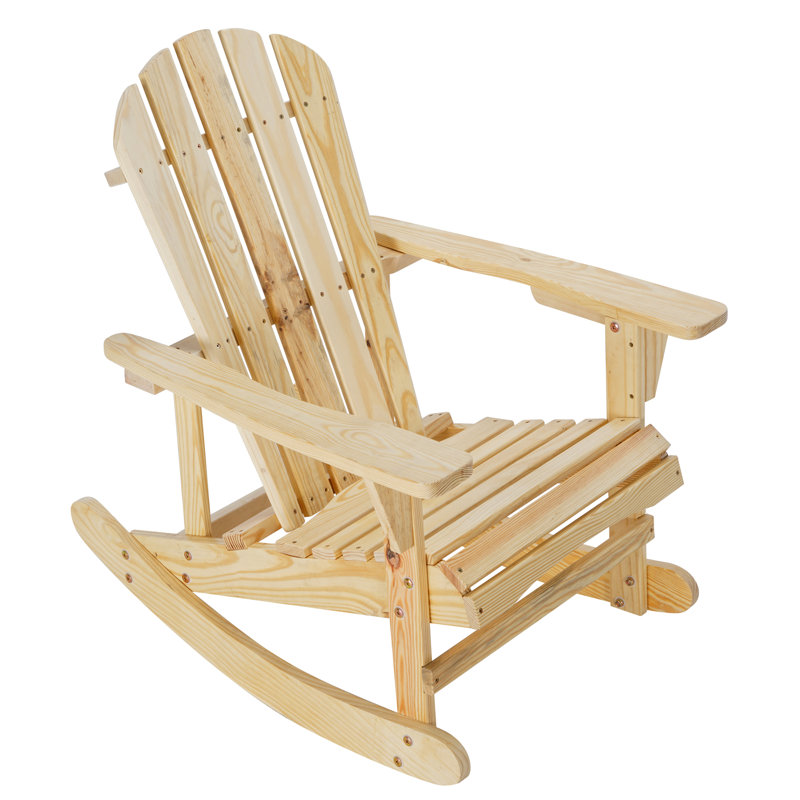 Chaise Adirondack en bois massif Almat, Naturel
