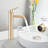 Bathroom Lavatory Sink Faucet Tall - In Brushed Gold Modern Single Handle One Hole-124241929