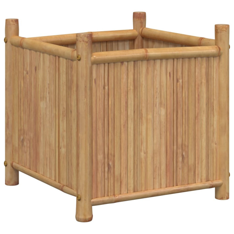 Bayou Breeze Planter 15.7"X15.7"X31.5" Bamboo, 19.7" H x 19.7" W x 19.7" D
