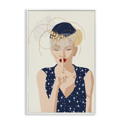 «Chic Fashionista Portrait», estampe numérique encadrée par Jen Bucheli