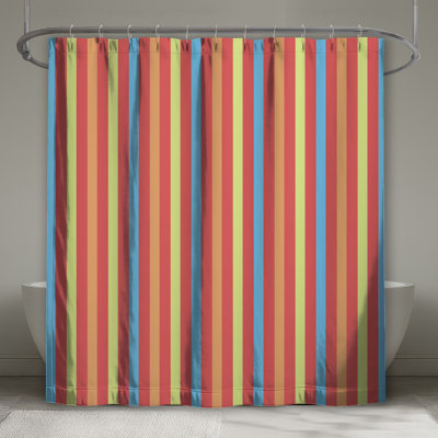 Vertical Striped Pattern Shower Curtains Extra Long
