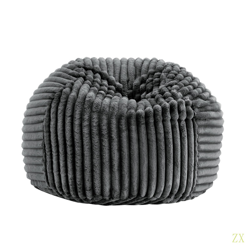 40 Inch Gunmetal Memory Foam Lounger, Dark Gray Polyester