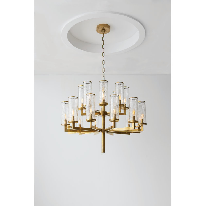 Kelly Wearstler Liaison Double Tier Chandelier, Antique Burnished Brass
