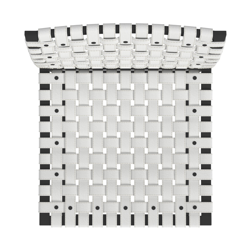Butler Urban Brown Woven Leather Bar Stool, Bar Stool (30" Seat Height), White/Black