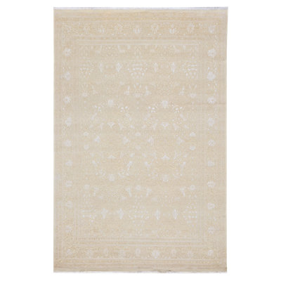 Tapis persan moderne en laine et soie 9 x 12 po