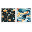 Ricciardi poisson éclectique côtier - ensemble de 2 collages carrés abstraits-101847051-101847054