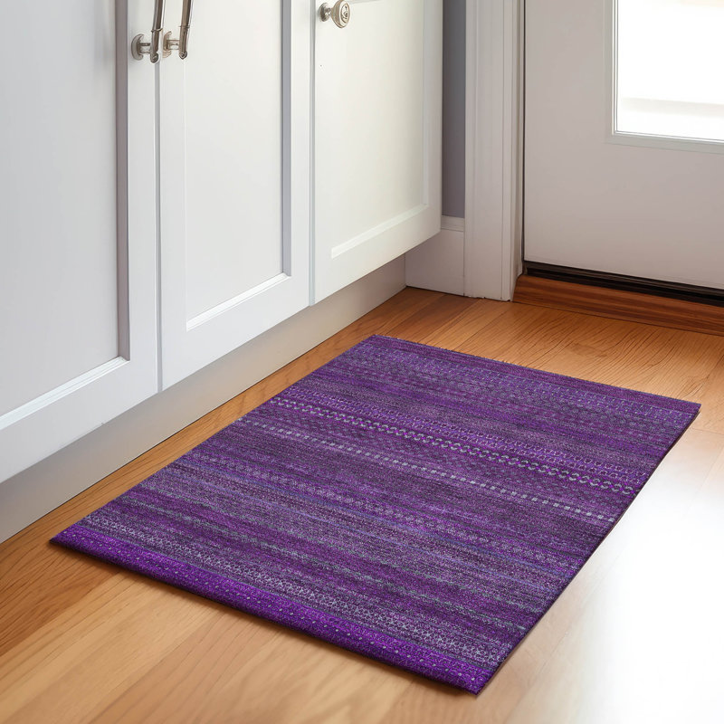 Premium Machine Washable Cerrito AMF527 Eggplant, Rectangle 1'8" x 2'6"