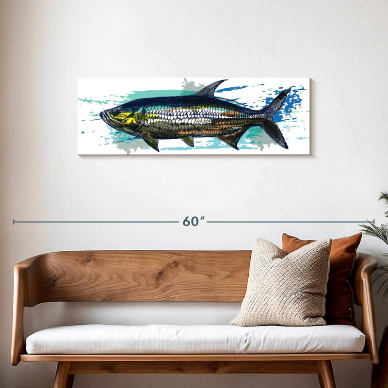 " Tarpon Fish ", 14" H x 42" W x 1.25" D