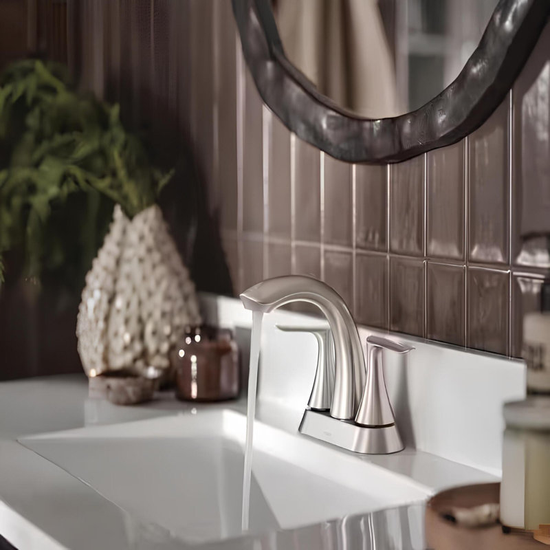 Robinet pour salle de bain à poignée double 4 po Findlay, Brushed Nickel