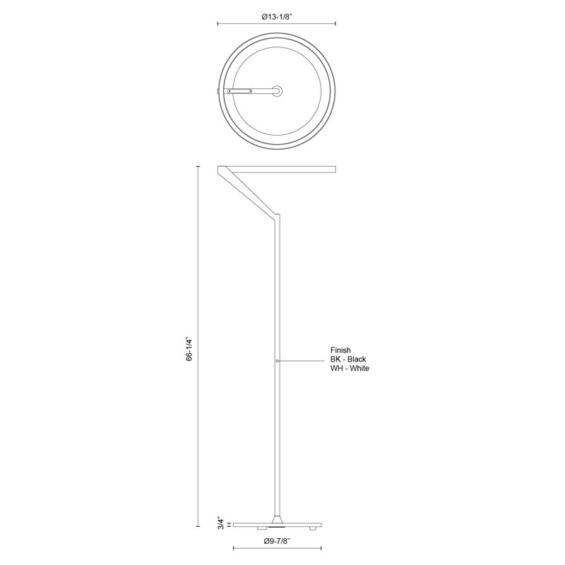 Black Adjustable Scandinavian Minimalist LED Floor Lamp