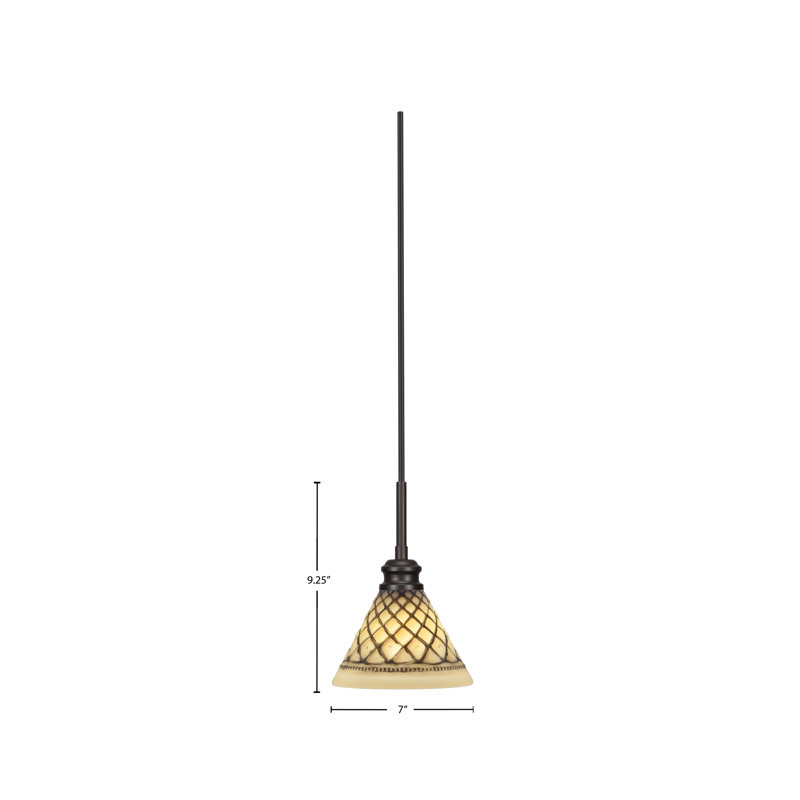 Edge Cord Mini Pendant Shown In Espresso Finish With 7" Chocolate Icing Glass