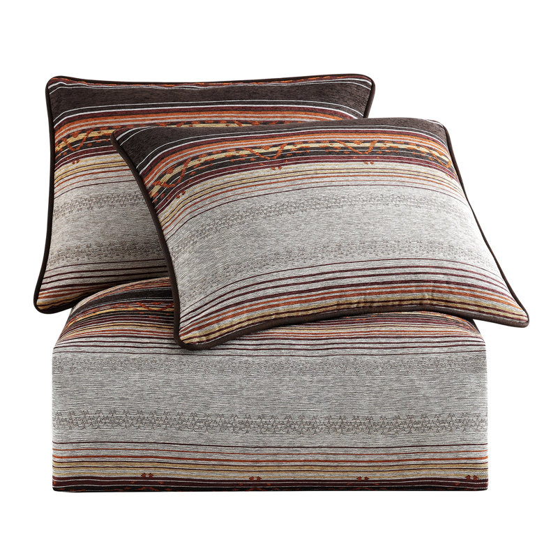 Estes Chenille Jacquard Southwestern Lodge Comforter Set, Twin Comforter + 1 Standard Sham, Copper