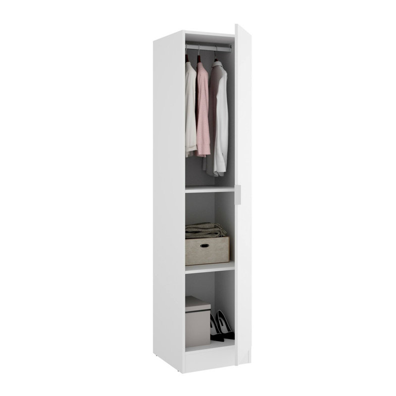 Mosteller 1 Door Wardrobe, White