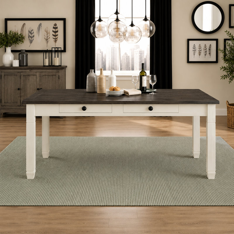 Rockdale 72" Dining Table, Dark Brown/Antique White