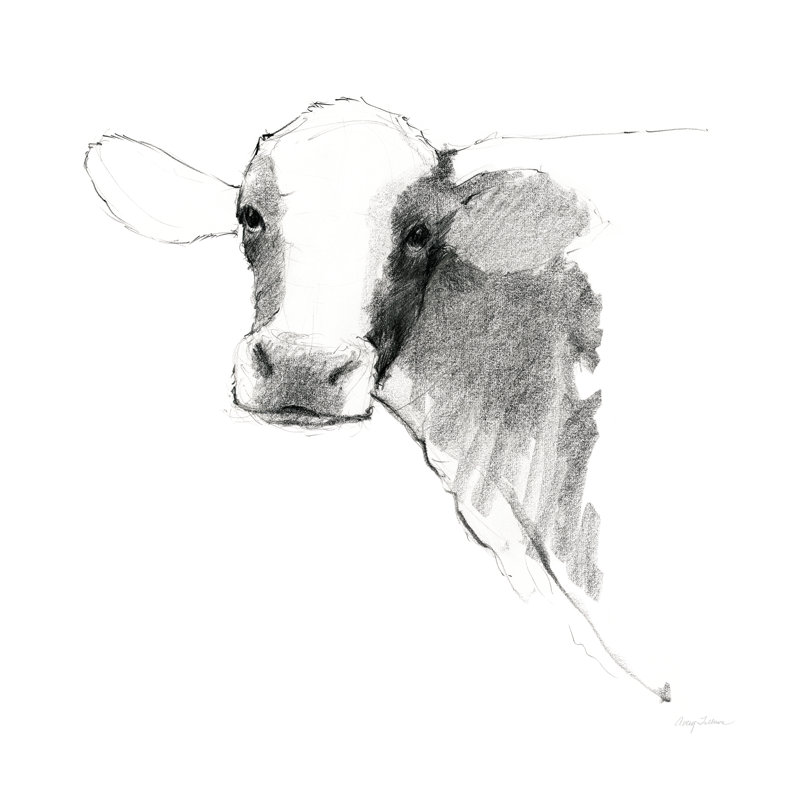 Cow II Dark Square by Avery Tillmon - Wrapped Canvas Print, 51cm H x 51cm W x 3.8cm D