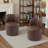 Upholstered Modern Brown Faux Leather Side Dining Chair (Set of 2)-1190760223
