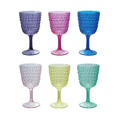 Acrylic Stemmed Wine Cup with Raised Dots