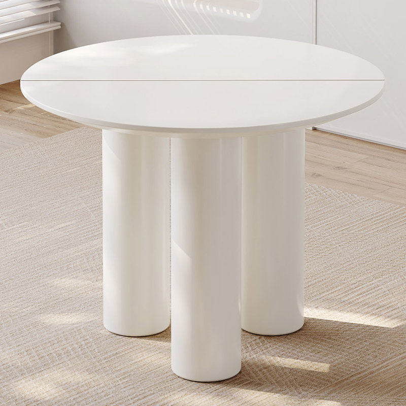 39.37" Modern Cream White Dining Table,Round  Kitchen Table for Kitchen, Bar, Living Room, Cream, 29.72"H x 39.37"L x 39.37"W
