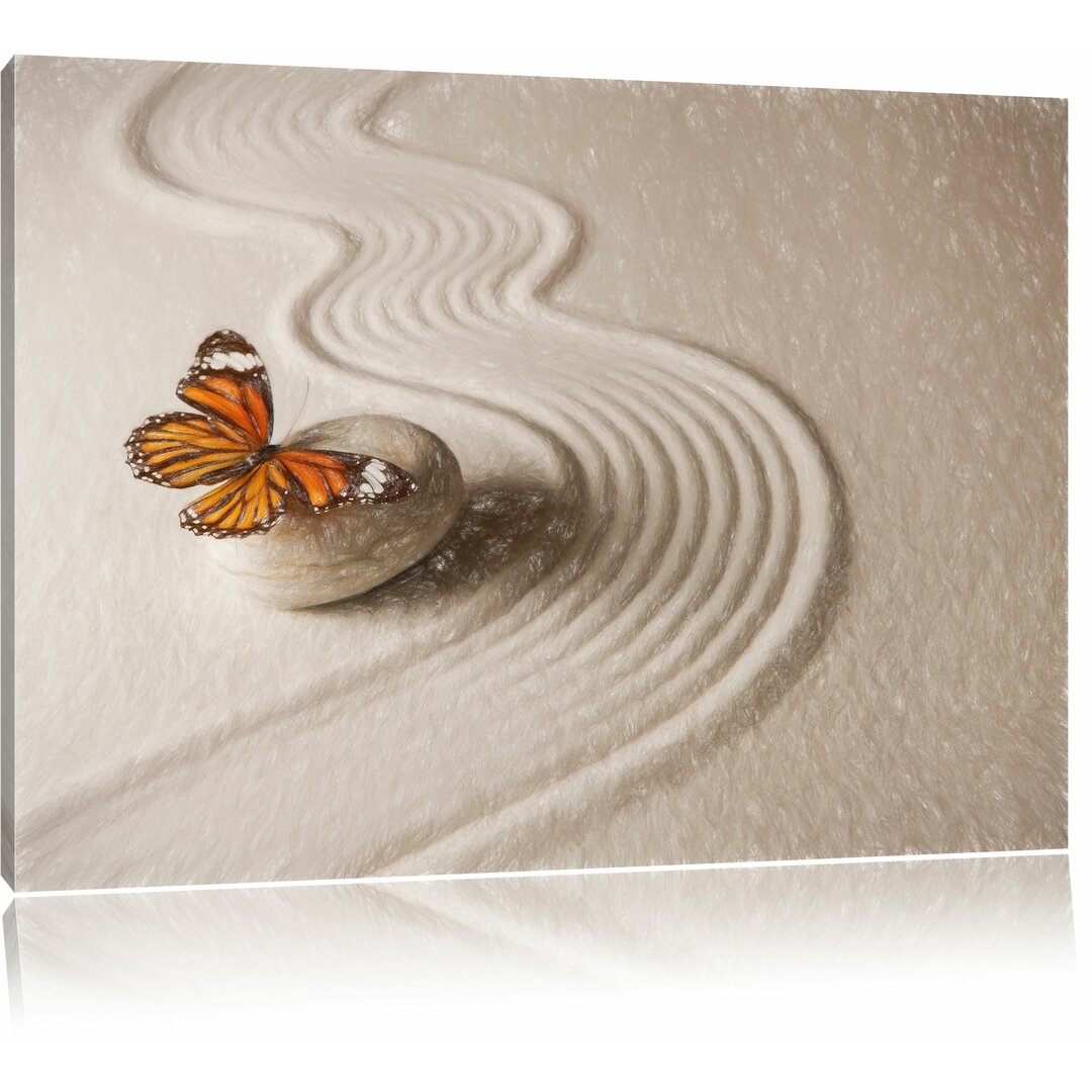 Leinwandbild „Zen-Schmetterling“, Grafikdruck