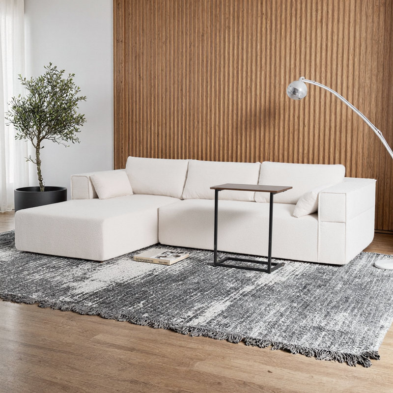Canapé modulaire de 112 po Boucle, Beige