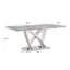 Table de salle à manger en marbre pour 6 personnes, table de salle à manger rectangulaire en faux marbre 70 po avec base en acier inoxydable à finition miroir, table de cuisine moderne en marbre de grande taille (argent, gris) (table seulement)-347192944