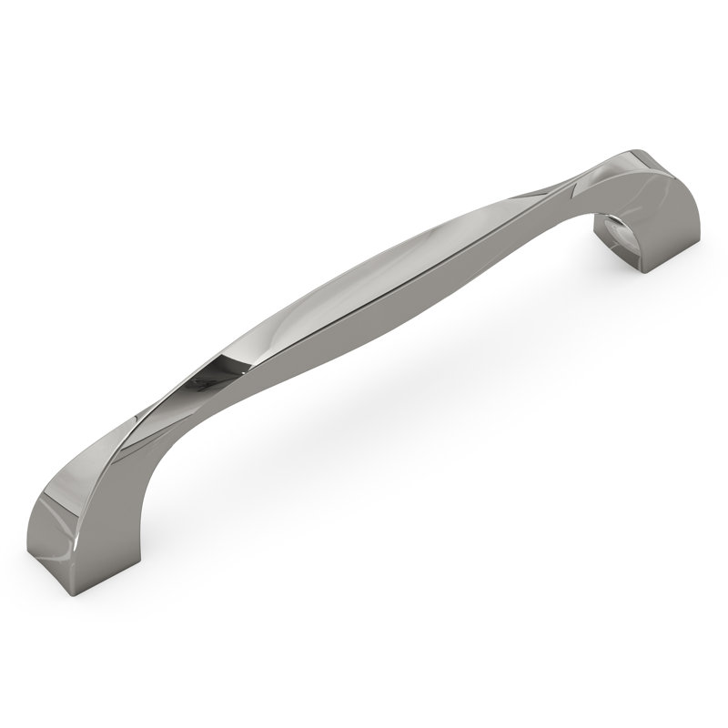 Poignée à poignée Twist Collection - Poignée d'armoire 5-1 / 16 po nickel poli - Quincaillerie transitionnelle pour tiroirs et armoires