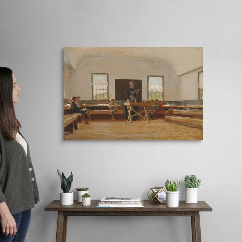 « Country School, 1873 » par Winslow (1836-1910) Homer-impression sur toile, H 24 po x l 36 po x P 1,25 po, Toile tendue