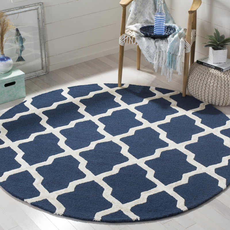 Cannen Cambridge Hand Tufted Wool, Viscose Geometric Rug