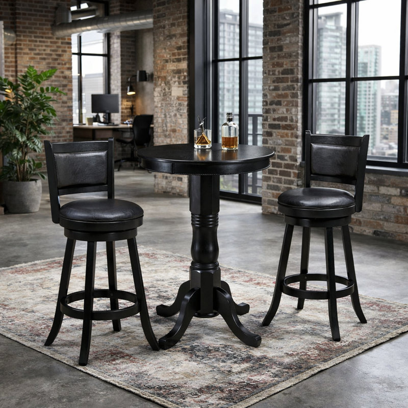 Traditional Pub Table By RAM Game Room, Black