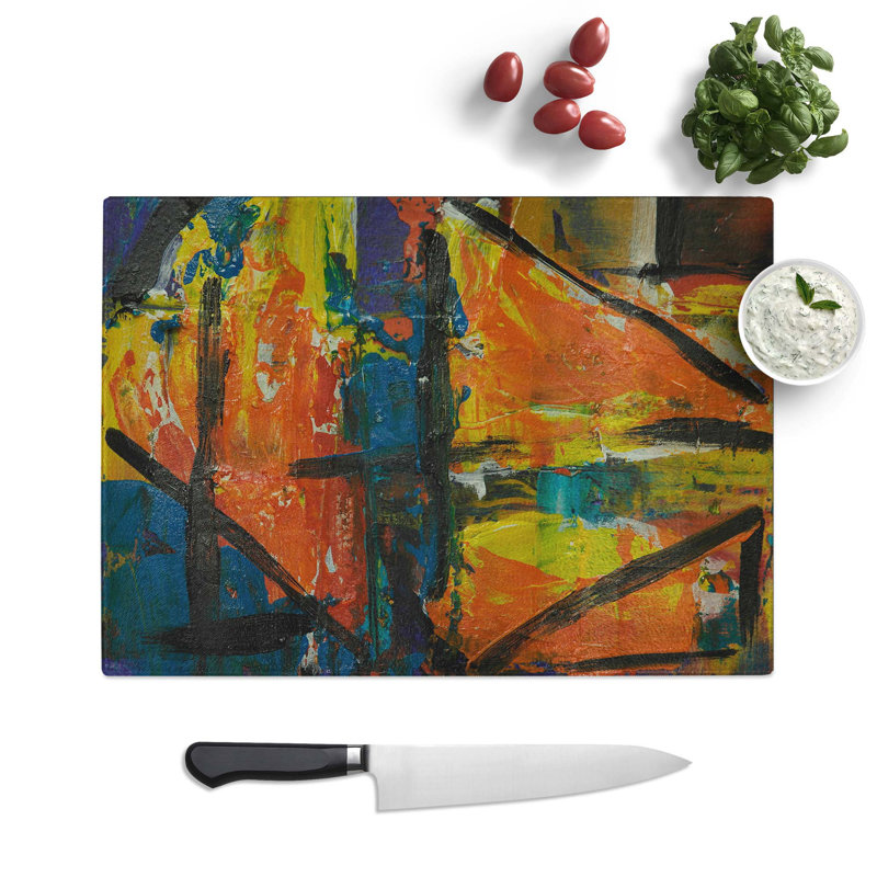 Tempered Glass Art Painting Vol.119 Chopping Board, 39 cm W x 28.5 cm L
