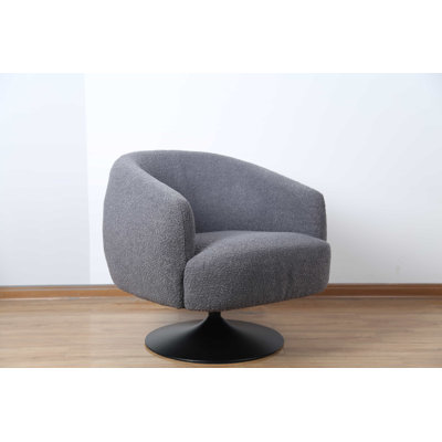 Abrahim Upholstered Swivel Barrel Chair