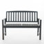 Banc d'extérieur en bois gris foncé, largeur d'assise 113 cm, confortable pour terrasse