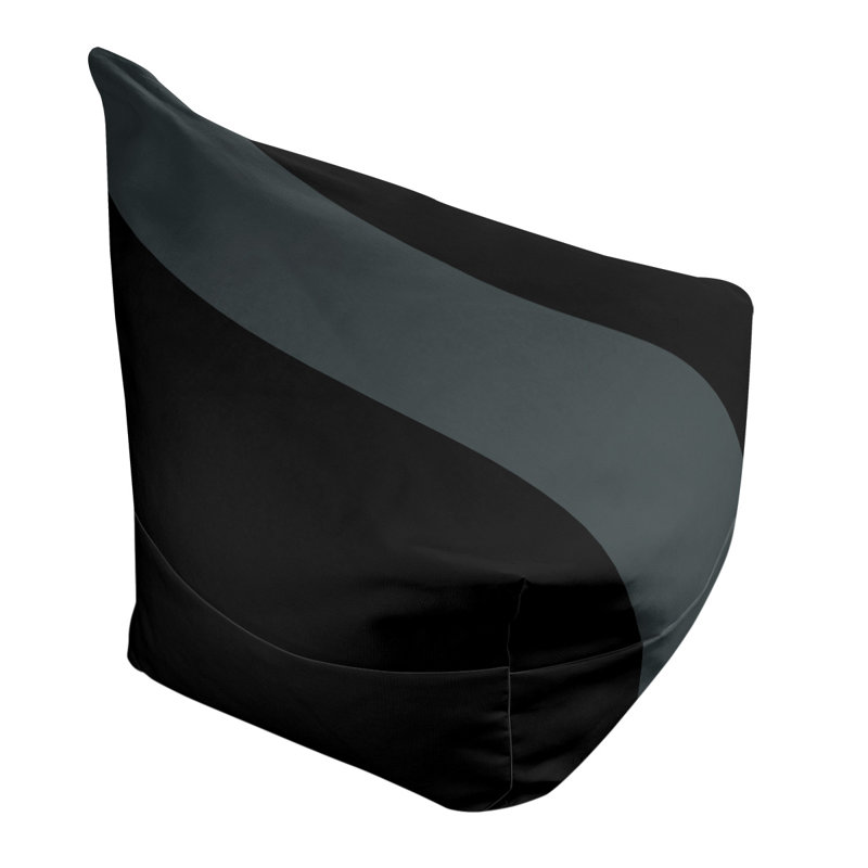 Classic Bean Bag, Black/Steel Gray, 42" H x 38" W x 31" D